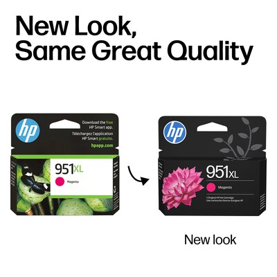 HP 951XL Magenta High Yield Ink Cartridge, Prints Up to 1,500 Pages (CN047AN#140)