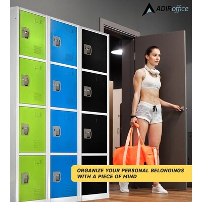 AdirOffice 72'' 4-Tier Black Storage Locker, 4/Pack (629-204-BLK-4PK)