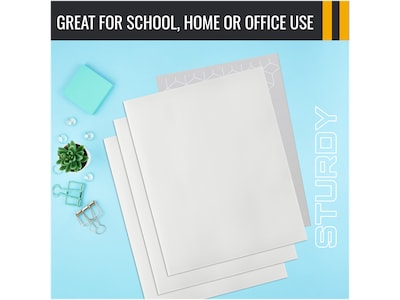 Better Office Glossy 2-Pocket Portfolio Folder, White, 25/Pack (80189-25PK)
