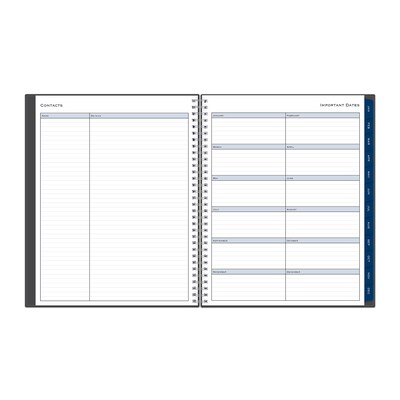 2027 Blue Sky Passages 8.5" x 11" Calendar Year Weekly & Monthly Standard Planner, Plastic Cover, Charcoal (100008-27)