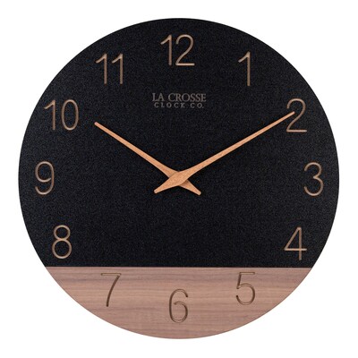 La Crosse Clock 12 Dark Sierra Wood Analog Quartz Wall Clock (404-3630C)