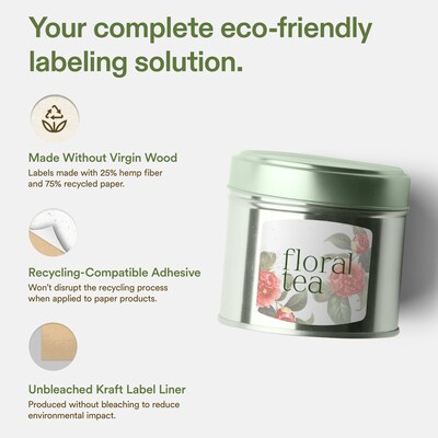 Avery Hemp Arched Square Laser/Inkjet Multipurpose Labels, 2" x 2-3/16", Off-White (240/Pack)