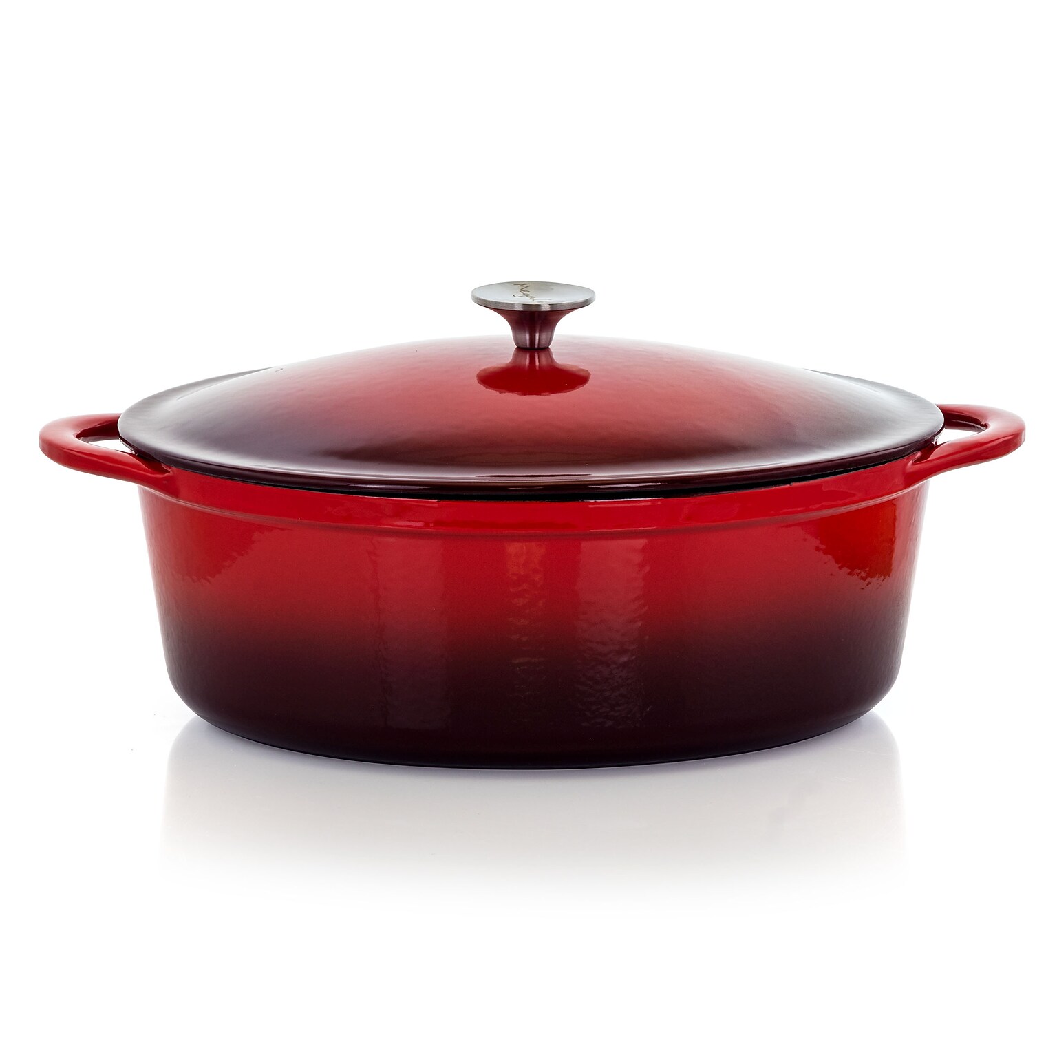 MegaChef Cast Iron 7 Qt. Dutch Oven, Red (937112870M)