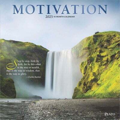 2025 Plato Motivation 12 x 24 Monthly Square Wall Calendar, (9781975478834)