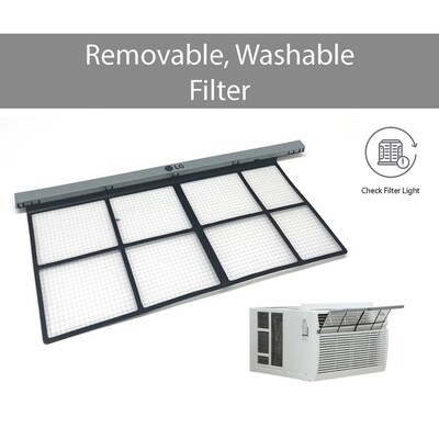 LG Electronics 18,000 BTU Window Smart Air Conditioner with Remote, White ( LW1821ERSM)