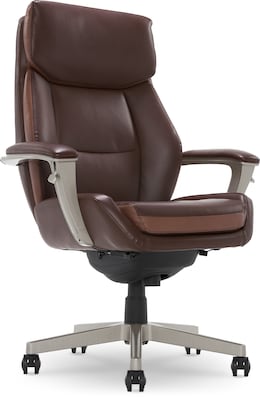 La-Z-Boy Alton Ergonomic Bonded Leather Swivel Executive Chair, Brown (51544-BRN)