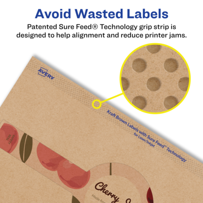Avery Laser/Inkjet Decorative Edge Multipurpose Labels, 2-3/8" x 8", Kraft Brown, 150 Labels/Box ( 94117)