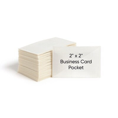 Smead Self-Adhesive Poly Pocket, Business Card Size, Clear, 100/Box (68123)