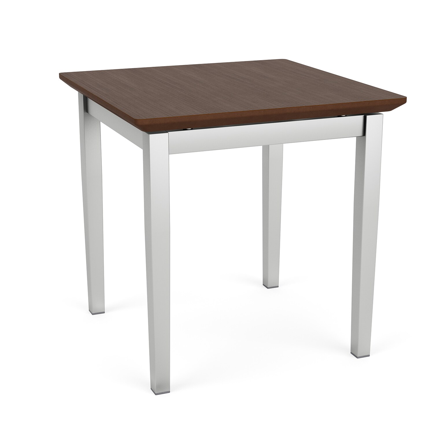 Lesro Amherst Steel 20W x 20D Laminate End Table, Riftwood Walnut/Silver (AS0620.SSV.TRW)