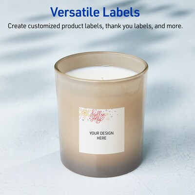 Avery Square Multipurpose Labels, 3" x 3", White, 60/Pack (19479370423)