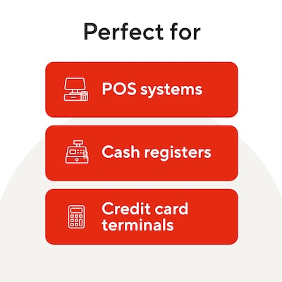 Staples Financial POS Register Rolls 2-Ply Carbonless 3 x 90 Ft Receipt Paper