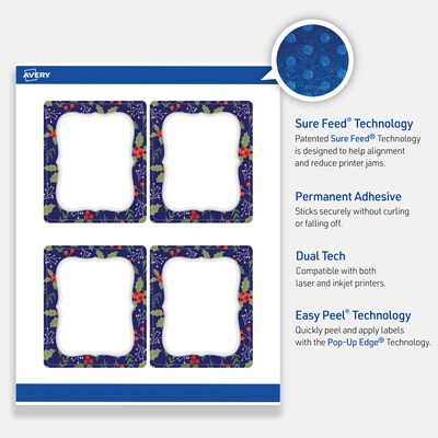 Avery Rectangle Multipurpose Labels, 4" x 3-1/3", White, 40/Pack (19479370622)