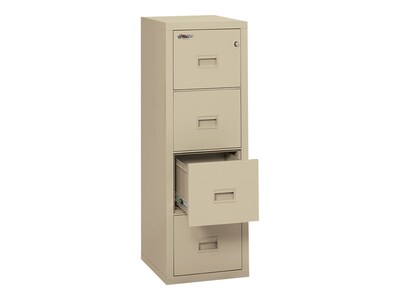 FireKing Turtle 4-Drawer Vertical File Cabinet, Locking, Letter/Legal, Parchment, 22.13 (4R1822-CPA