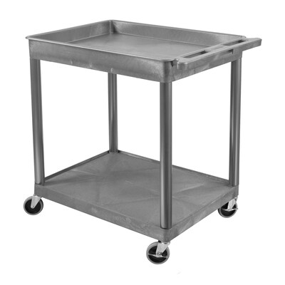 Luxor ENDURA XL 2-Shelf Utility Cart, Gray (TC12-G)