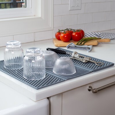 Better Houseware Silicone Dish Racks, Gray (BTH3419)