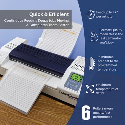 Formax FlashGuard 13R6 Thermal & Cold Laminator, 13" Width, White (FlashGuard 13R6)
