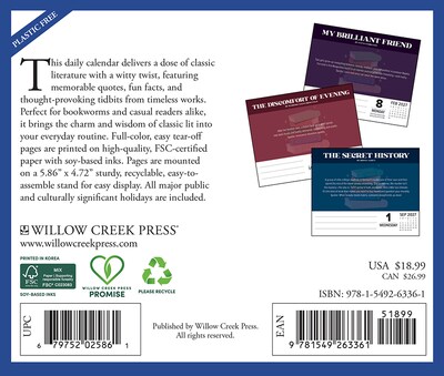 2027 Willow Creek Cover to Cover 6.2 x 5.4 Daily Day-to-Day Calendar, Assorted Colors (63361)