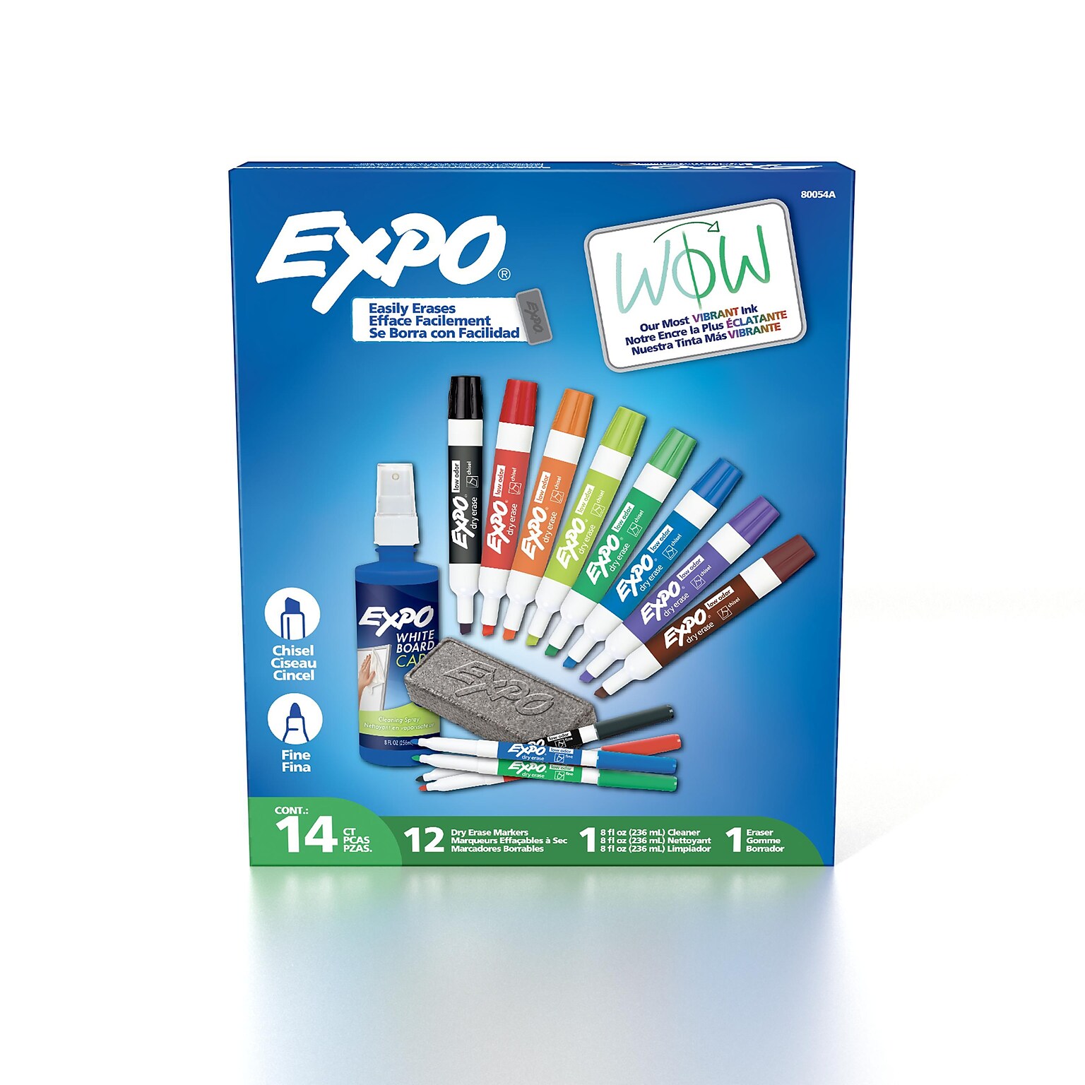 Expo Low Odor Dry-Erase Kit, Anti-Roll, Assorted Colors (80054)