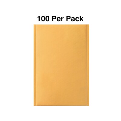 Staples 7.88 x 10.75 Self-Sealing Bubble Mailer, #1, Kraft, 100/Pack (ST56642)