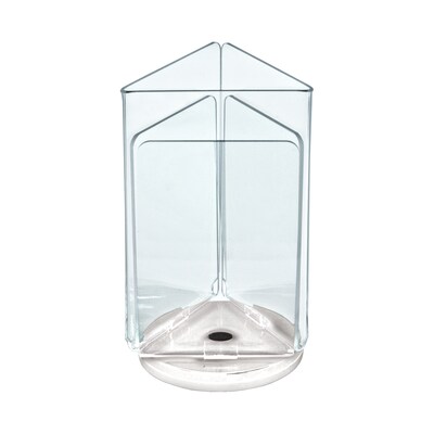 Azar Displays 4" x 6" Three-Sided Revolving Sign and Menu Holder, Top Loading, White Acrylic (193726-WHT)