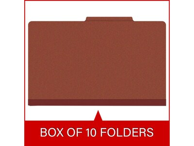 Medical Arts Press Pressboard Classification Folder, 2 Dividers, 2" Expansion, Legal Size, Red, 10/Box (DV-T52-26-3RED)