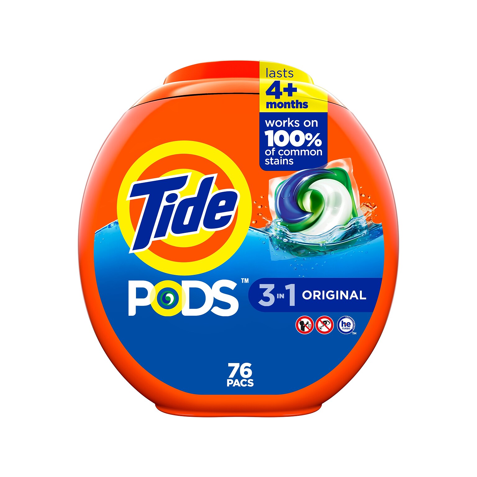 Tide PODS HE Laundry Detergent Capsules, Coldwater Clean Original Scent, 66 oz., 76 Capsules/Pack (09165)