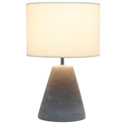 Simple Designs Pinnacle Concrete Table Lamp, White (LT2059-WHT)