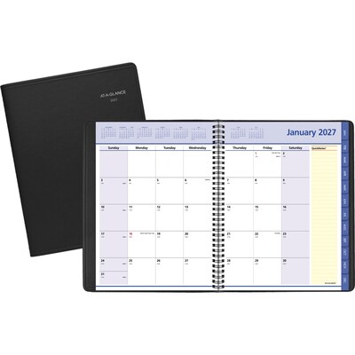 2027 AT-A-GLANCE QuickNotes 8.25 x 11 Monthly Planner, Faux Leather Cover, Black (76-06-05-27)