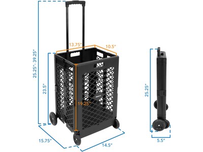 Mount-It! Mixed Materials Mobile Utility Cart, Black (MI-906)