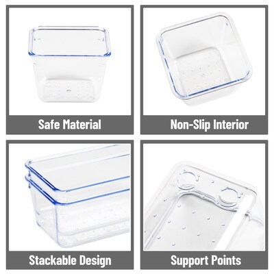 Mind Reader Stackable Plastic Desk Tray Set, Clear, 25 Pieces (DRORG25-CLR)