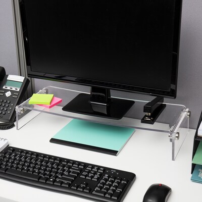 Mind Reader Desktop Organizer Riser Monitor Stand, Clear (ACRMON-CLR)
