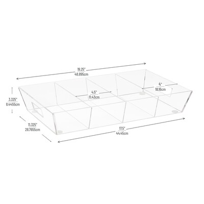 Mind Reader Acrylic 4-Compartment Snack Organizer Tray, Clear (SNACKBEVT-CLR)