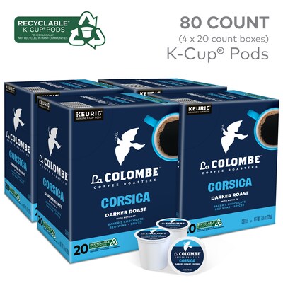 La Colombe Corsica Coffee Keurig® K-Cup® Pods, Dark Roast, 80/Carton (5000380614CT)