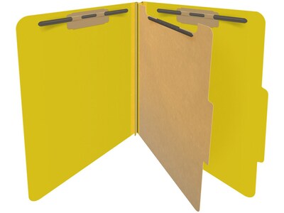Medical Arts Press Pressboard Classification Folder, 1 Divider, 2" Expansion, Letter Size, Yellow, 10/Box (DV-T42-14-3YLW)