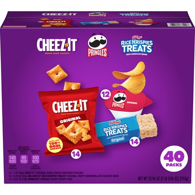 Kelloggs Sweet and Salty Snacks Variety Pack, 40 Packs/Box (KEE33100)