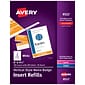 Avery Vertical Style Laser/Inkjet Name Badge & Ticket Inserts, 6" x 4 1/4", White, 100 Inserts Per Box (8522)