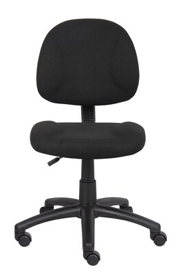 Boss Armless Ergonomic Fabric Swivel Task Chair, Black (B315-BK)