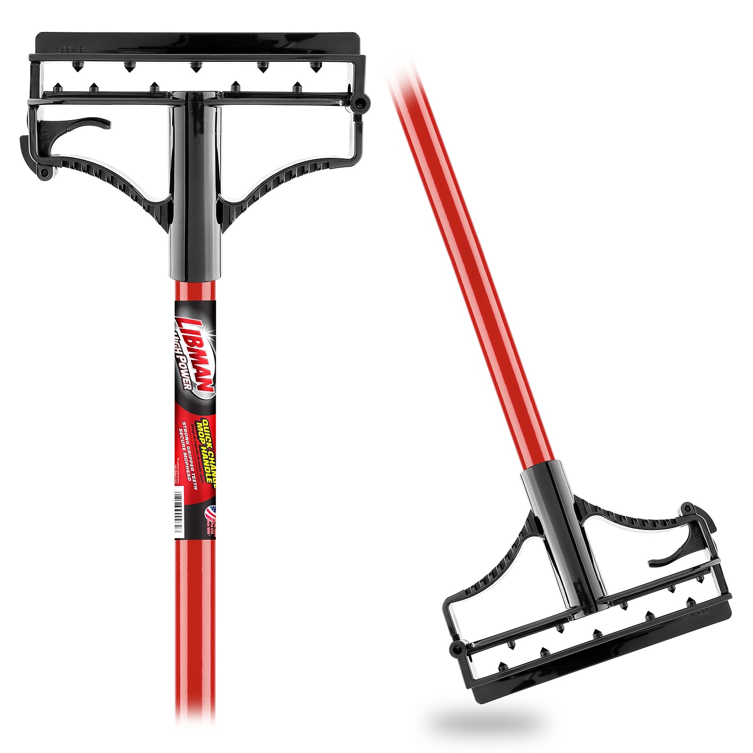 Libman Wet Mop Handle, Red/Black, 6/Carton (0982006)