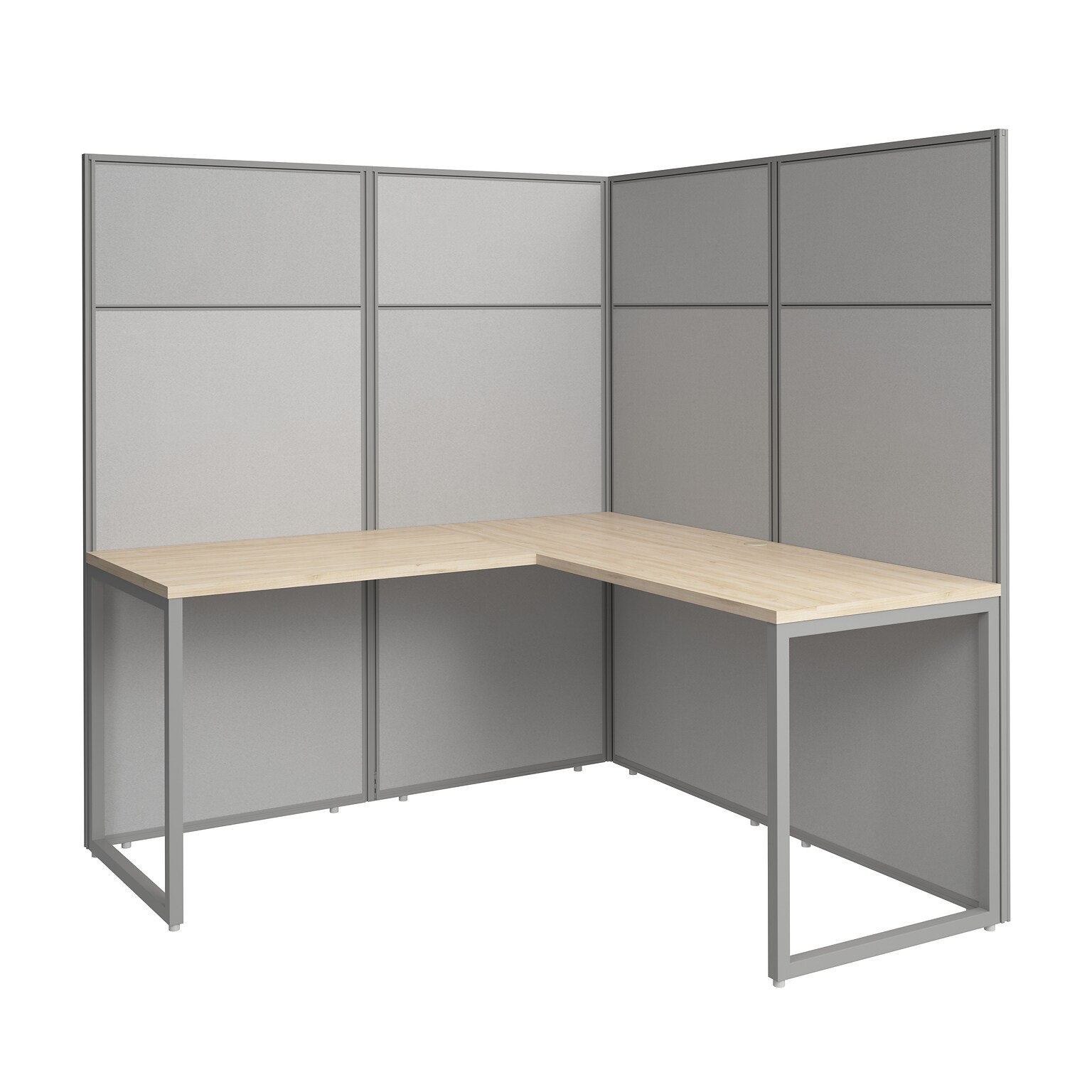 Bush Business Furniture Easy Office 66H x 60W L-Shaped Cubicle Panel Workstation, Natural Elm (EODH360NE-03K)
