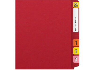 Medical Arts Press Reinforced End Tab File Folder, Straight Cut, Letter-Size, Red, 50/Box (S-01501-RED)