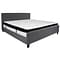 Flash Furniture Tribeca Tufted Upholstered Platform Bed in Dark Gray Fabric with Memory Foam Mattres