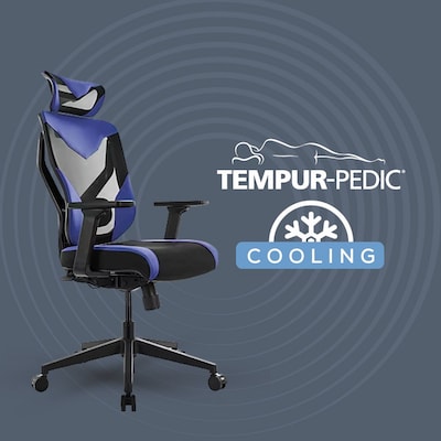 Tempur-Pedic Blaze Fabric Gaming Chair, Black/Blue (TP-BLAZE-BLU)