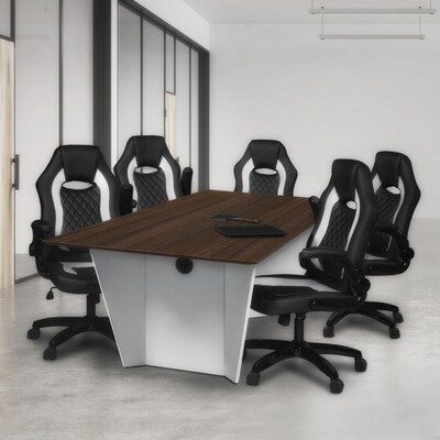 Regency Array 72W x 36D Conference Table with Grommet, Neo Walnut/White (ACT7236NWWH)