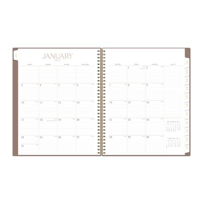 2027 Blue Sky Blue Sky Life Note-It 8.5" x 11" Calendar Year Weekly & Monthly Planner, Plastic Cover, Solid Latte (157431-27)