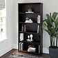 Bush Furniture Cabot 66"H 5-Shelf Bookcase with Adjustable Shelves, Espresso Oak Laminated Wood (WC31866)