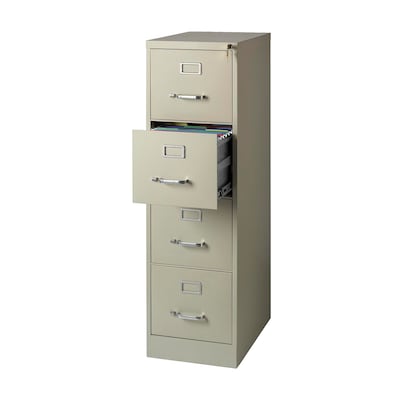 Quill Brand® 4-Drawer Vertical File Cabinet, Locking, Letter, Putty/Beige, 22D (22336D)