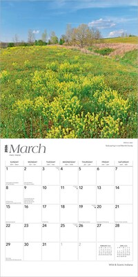 2026 BrownTrout Indiana Wild & Scenic 12" x 12" Monthly Wall Calendar (9798330703876)