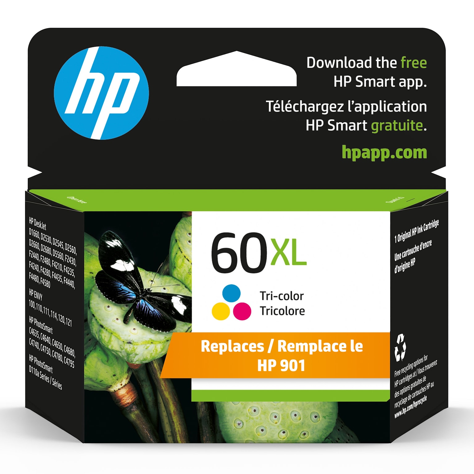 HP 60XL/901XL Tri-Color High-yield Ink Cartridge (CC644WN)