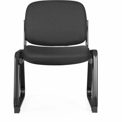 Lorell Deluxe Black Fabric Guest Chair with Sled Base (LLR84596)