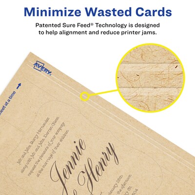 Avery Integrated Cards, 4" x 6", Matte Kraft Brown, 100/Box (95274)